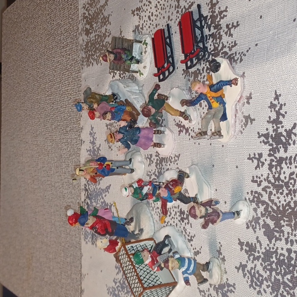 Set of 14 Winter Fun Little People Village Accessories